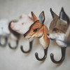 WILDLIFE GARDEN Wall Hooks with roe deer, grey cat, pig and others (only roe deer part of the offer)