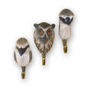 The Eagle Owl wall hook and two other Wildlife Garden wall hooks