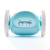 CLOCKY Aqua Blue Alarm Clock On Wheels, front | the design gift shop