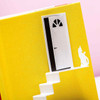 Peleg Design Bookstairs bookend staircase and door with cat in white metal
