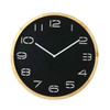 AMALFI Leni Wall Clock, Black Dial, Pine Rim, Ø 41.5 x 8.5 cm | the design gift shop