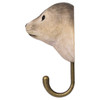 Side profile of a timber Seal decorative hook, showcasing its smooth, streamlined snout and the sturdy bronze-finish metal hook.