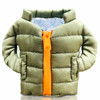 Khaki Drink Holder Puffer Jacket by COATIE (front) | the design gift shop