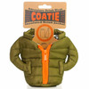 Khaki Drink Holder Puffer Jacket by COATIE (front) | the design gift shop
