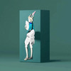Graphic render of teal Tissue-Up Girl Marie Antoinette showing upright weighted design.