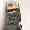 Blue Q women's socks with slogan "People I love: 1. Cats"