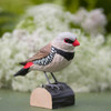 WILDLIFE GARDEN DekoBird Diamond Firetail in front of vegetation
