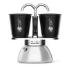 BIALETTI Mini Induction Espresso Maker Set  with 2 black cups | the design gift shop