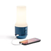 Dark Blue LEXON Terrace Lamp & Speaker connected to mobile phone