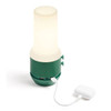 Dark Green LEXON Terrace Lamp & Speaker charging an EarPods case