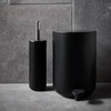 Floor standing black toilet brush by Audo (black pedal bin not part of the offer)