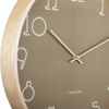 Close-up of rounded numerals on Karlsson moss green clock, 40 cm