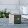 GINKGO cube click clock ash / green LED