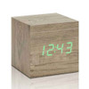 GINKGO cube click clock ash / green LED | the design gift shop