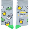 Pair of SEXY SOCKS Tequila Made Me Do It bamboo socks laid out flat side-by-side.