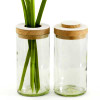 SIDE by SIDE Vase & Jar -  Glass clear, 2 part lid oak