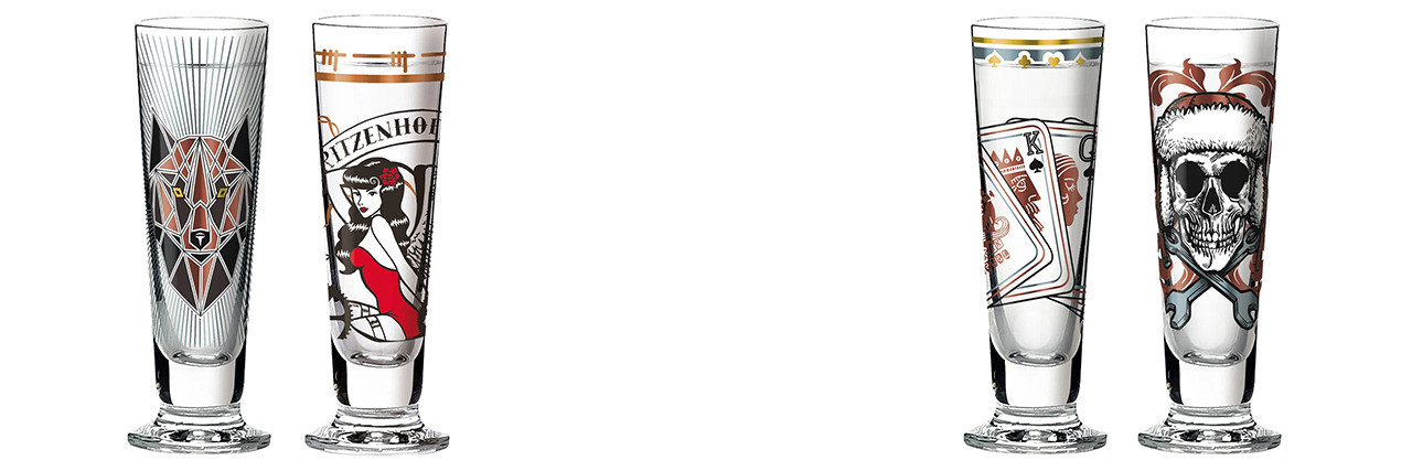 Designe schnapps glasses by Ritzenhoff