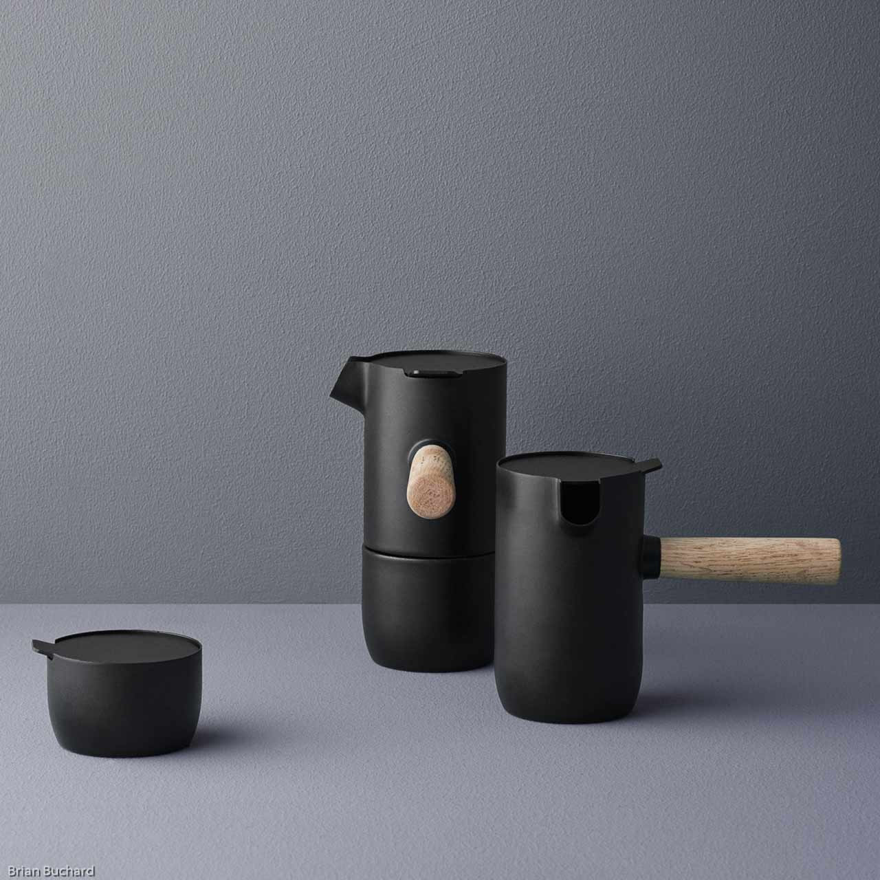 Stelton Collar Espresso Maker 0.25L | Matte Black Stovetop Moka Pot
