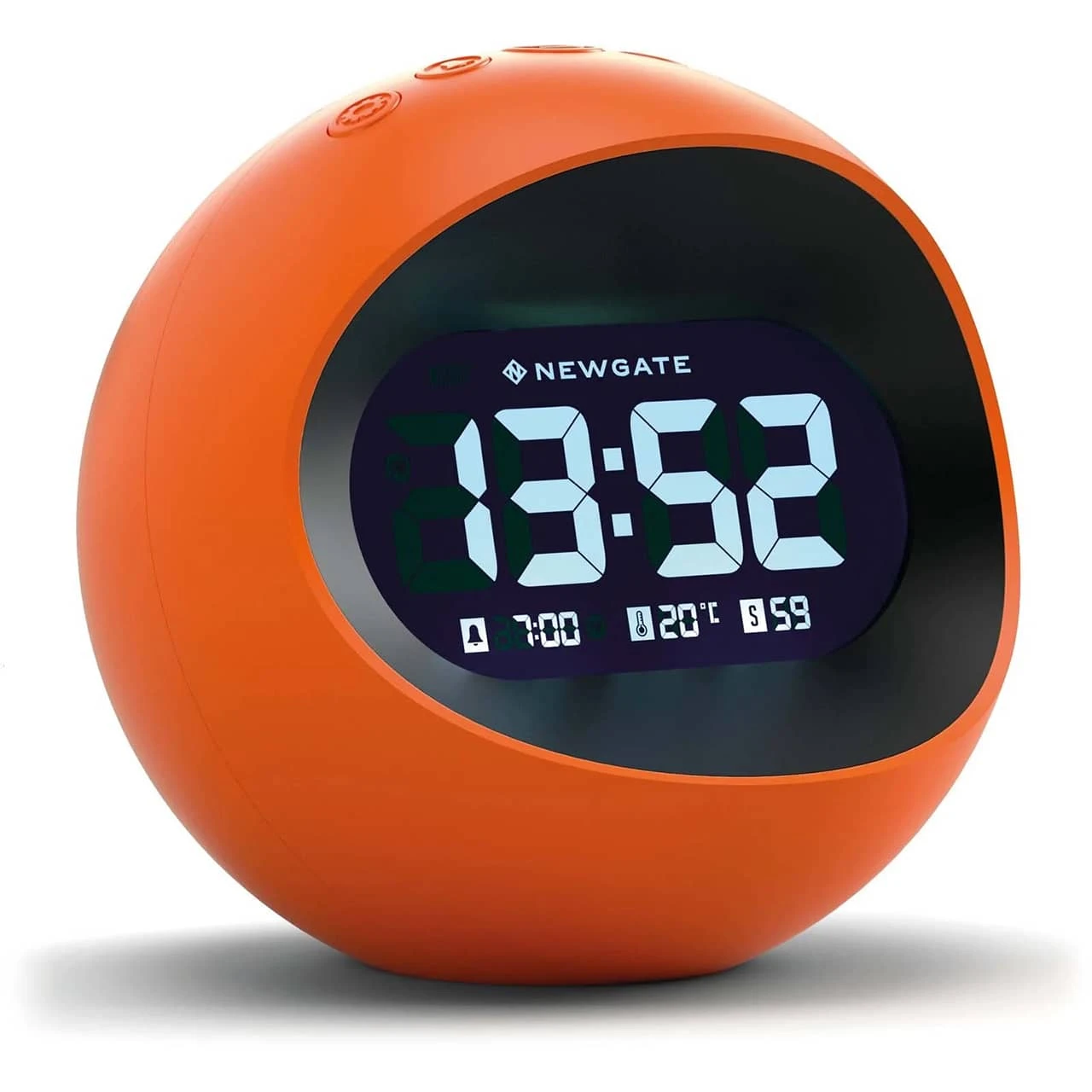 NEWGATE LCD Alarm Clock Centre Of The Earth Orange