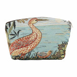 French tapestry cosmetic bag with woven heron on lake motif by Annabel Trends | the design gift shop