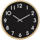 AMALFI Lenonard Wall Clock, Black Dial, Pine Rim, Ø 61 x 8.5 cm | the design gift shop