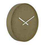 Karlsson Mr. Green Numbers wall clock with moss green dial and steel rim  - Ø 37.5 x 6 cm | The Design Gift Shop