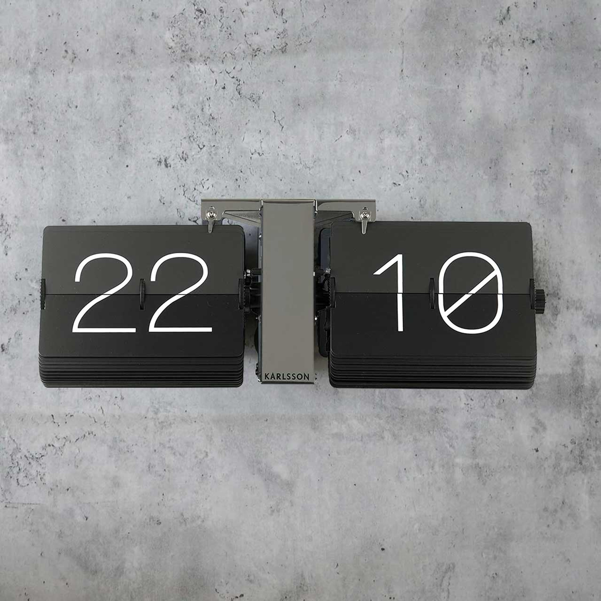 Karlsson Flip Wall/Table Clock No Case Black the design gift shop
