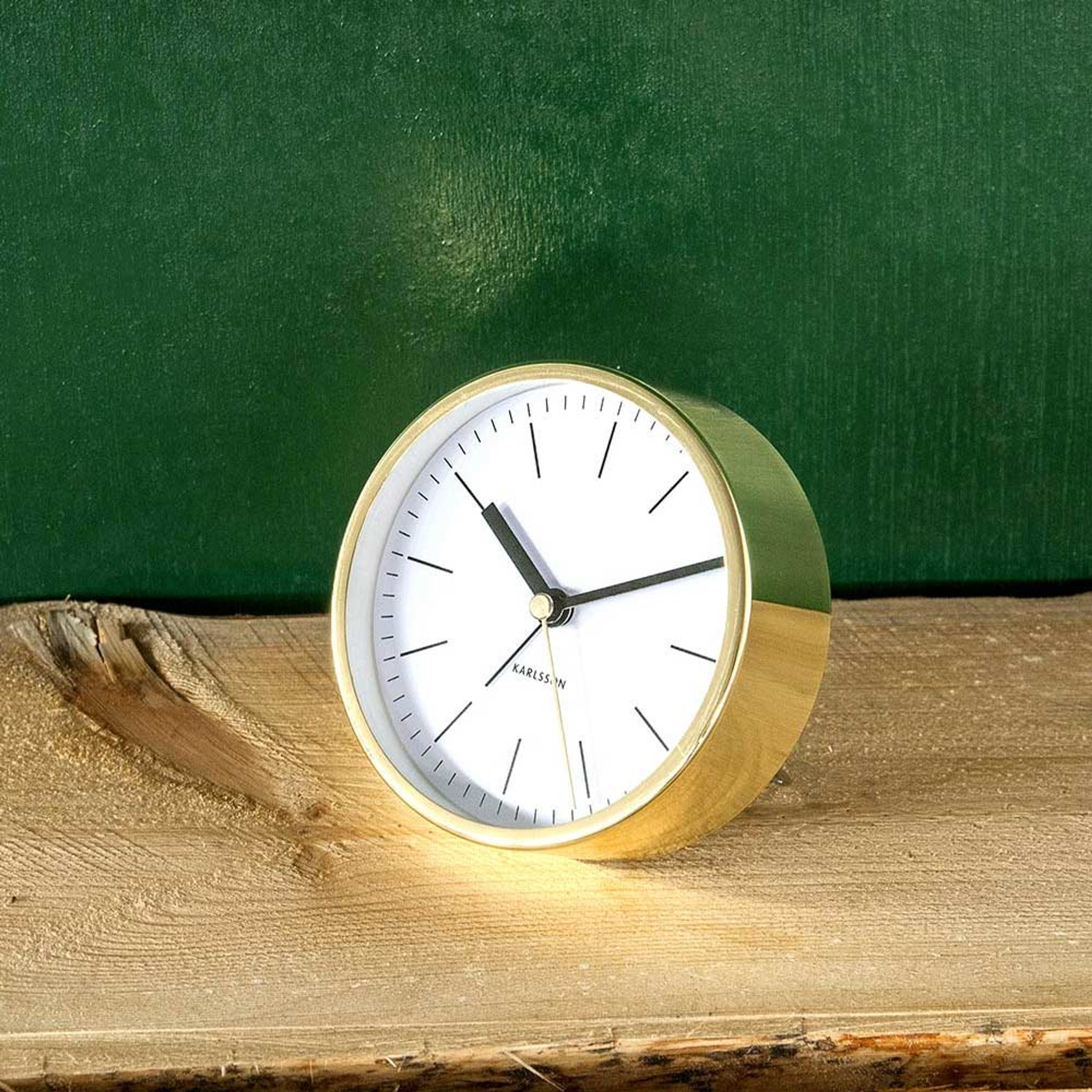 Karlsson Alarm Clock Minimal White Gold the design gift shop