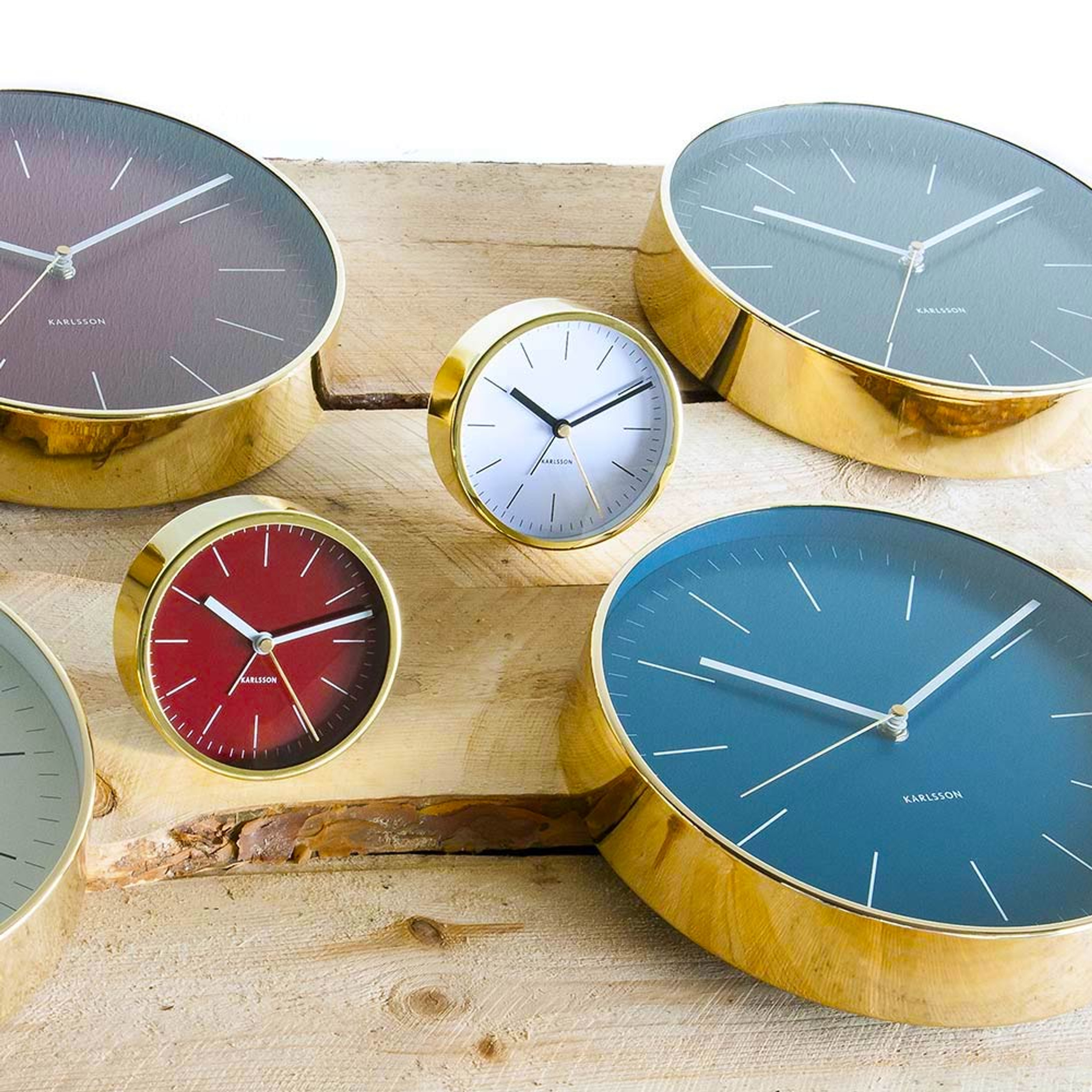 Karlsson Alarm Clock Minimal White Gold the design gift shop