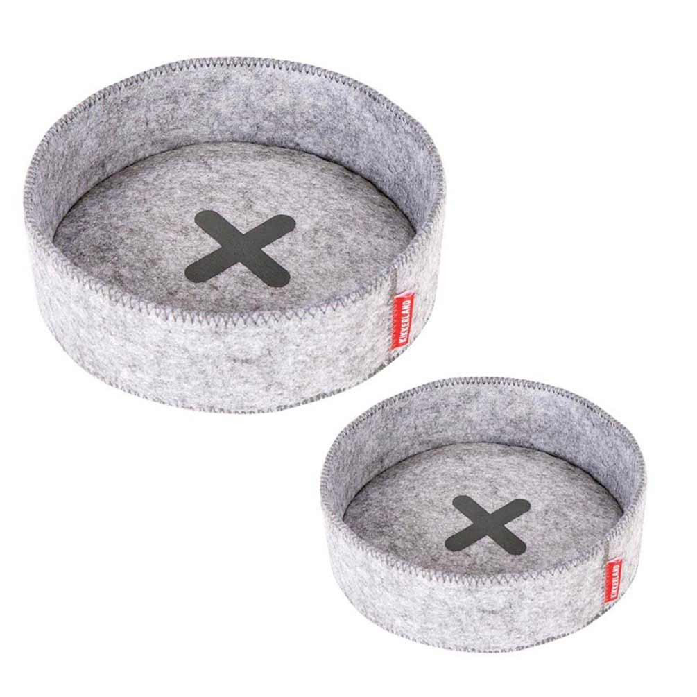 Kikkerland Set of 2 Grey CatchAll Trays the design gift shop