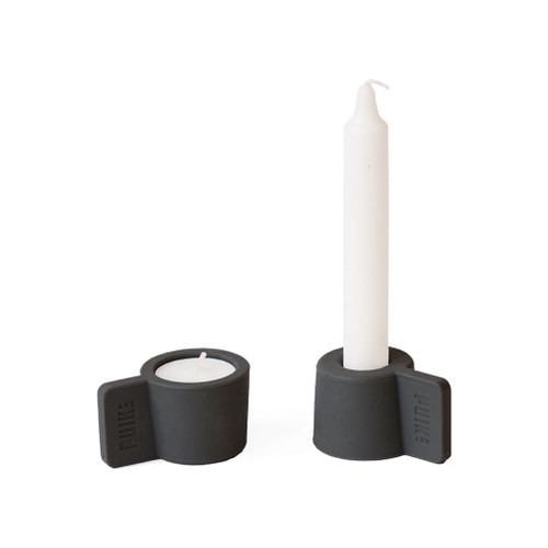Dark Grey Silicon Candle Holder Set SILLY by PUIKart | The Design Gift Shop