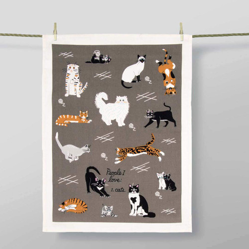 'People I Love: Cats' Dish Towel by Blue Q  | The Design Gift Shop