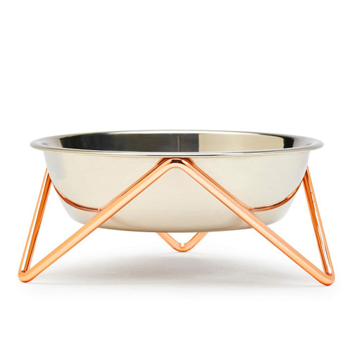 BENDO meow luxe dog bowl with copper stand | the design gift shop