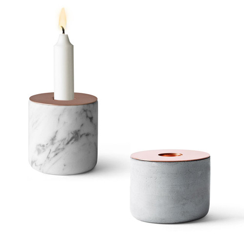 Menu Chunk of Concrete Candle Holder M (Chung Marble not part of offer) | the design gift shop