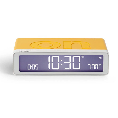 LEXON Flip Classic X Pantone Mimosa LCD alarm clock | the design gift shop