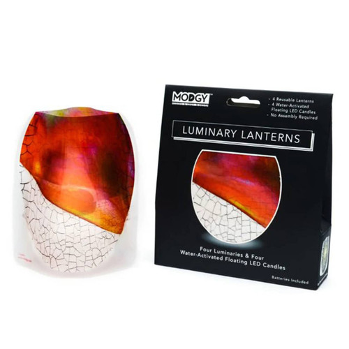 Set of 4 Modgy Copaku Luminary Lanterns with LED tea lights | the design gift shop