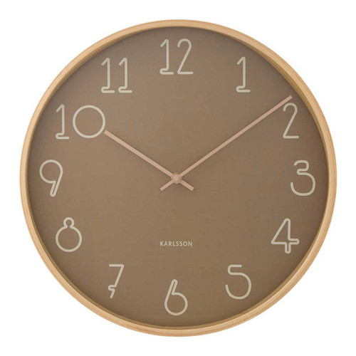 Karlsson Sencillo wall clock 40 cm, moss green dial, birch plywood frame