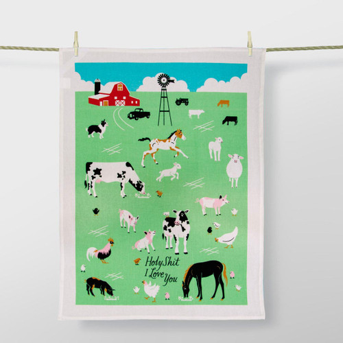'Holy Shit I Love You' Dish Towel by Blue Q  | the design gift shop