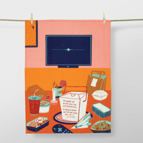 'Affair With The Delivery Guy' Dish Towel by Blue Q  | the design gift shop