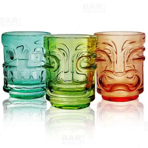 TRUE ZOO Tiki Trio shot glasses set of 3 with tropical island colours