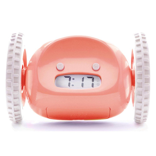 CLOCKY Pink Alarm Clock On Wheels | the design gift shop