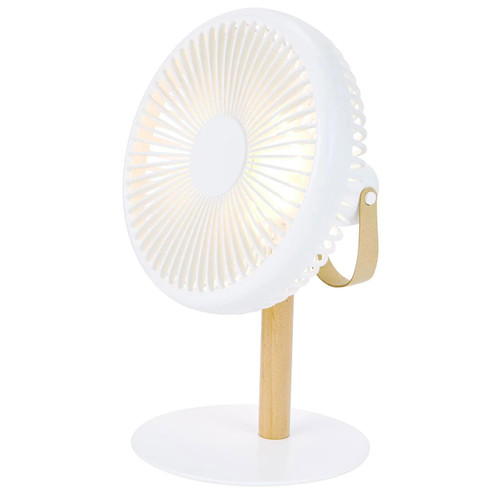 GINGKO BEYOND Portable/Detachable Desk Fan/Light Cream White with light | the design gift shop