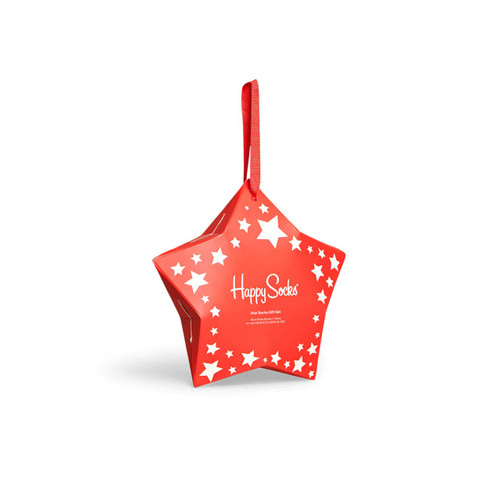 HAPPY SOCKS Stars Xmas Gift Set in red star packaging | the design gift shop