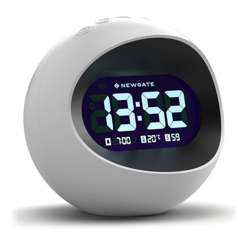 NEWGATE LCD Alarm Clock "Centre Of The Earth" White | the design gift shop