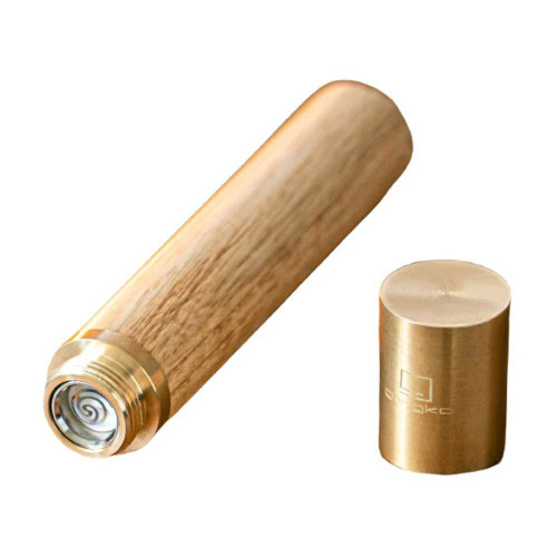 Gingko Element Lighter in white ash with brass cap removed.
