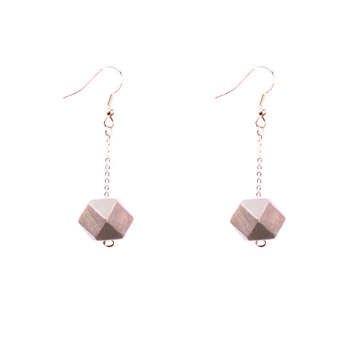 Mon Bijou - Drop Earrings - Silver Geometric Faceted Beads | The Design Gift Shop