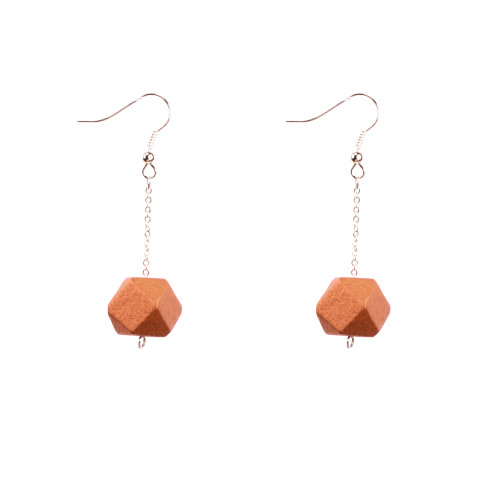 Mon Bijou - Drop Earrings - Copper Geometric Faceted Beads | The Design Gift Shop