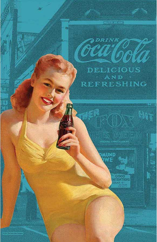 Coca-Cola tea towel 'Pin Up Girl' in bathing suit | the design gift shop