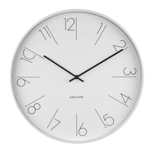 Karlsson wall clock Elegant numbers white steel rim - Ø 40 x 5.8 cm | The Design Gift Shop