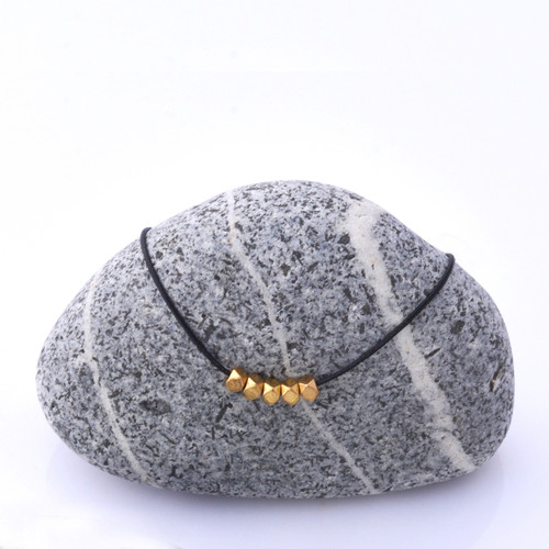 Mon Bijou Minimalist Necklaces Golden Nugget Black Lace | The Design Gift Shop